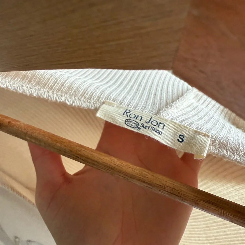 Ron Jon Off-White Ribbed Top - Picture 3 of 3